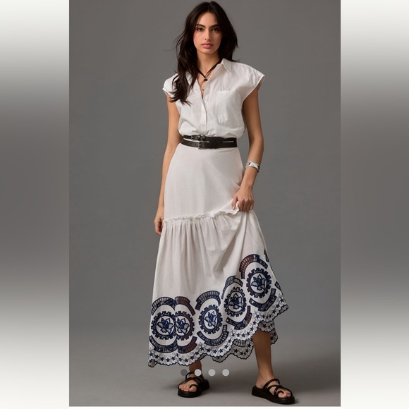 Anthropologie NWT LACE The Label Embroidered Midi Skirt size S. - Picture 2 of 7